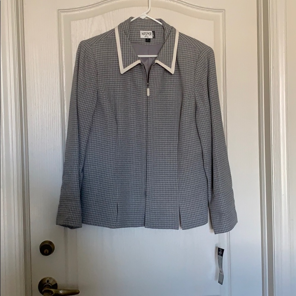 KASPER GREY WHITE BLAZER (NEW)